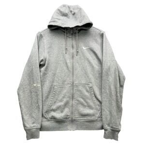 Nike Hoodie Men's Size S Gray Full Zip Logo Pockets Casual Sweatshirt
